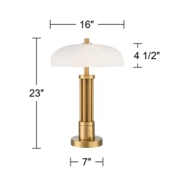 Possini Euro Design Possini Euro® Granview Desk Lamp With Glass Shade And Dual USB Ports -Possini Euro Design Sales GUEST 3d169126 e3ca 444a 8f37 434f85771db4