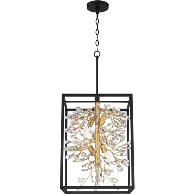 Possini Euro Design Carrine Black Gold Pendant Chandelier 15 1/4" Wide Modern Clear Crystal 4-Light Fixture For Dining Room House Foyer Kitchen Island 7 Possini Euro Design Carrine Black Gold Pendant Chandelier 15 1/4" Wide Modern Clear Crystal 4-Light Fixture For Dining Room House Foyer Kitchen Island - Image 7