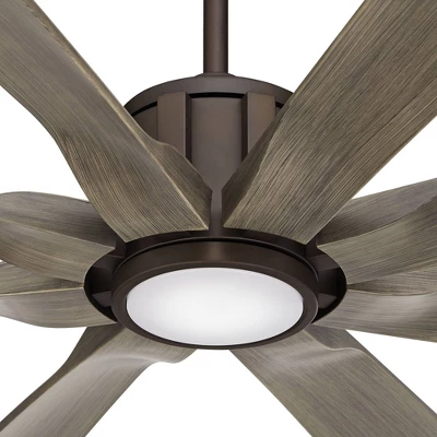 80" Possini Euro Design Defender Modern Indoor Outdoor Ceiling Fan With Dimmable LED Light Remote Oil Rubbed Bronze Oak Damp Rated For Patio Exterior 2 80" Possini Euro Design Defender Modern Indoor Outdoor Ceiling Fan With Dimmable LED Light Remote Oil Rubbed Bronze Oak Damp Rated For Patio Exterior - Image 2