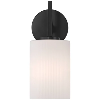 Possini Euro Design Nanni 12" High Modern Wall Sconce Light Lamp Fixture Mount Bathroom Bedroom Hardwired Cordless Matte Black Milk Glass Shade 7 Possini Euro Design Nanni 12" High Modern Wall Sconce Light Lamp Fixture Mount Bathroom Bedroom Hardwired Cordless Matte Black Milk Glass Shade - Image 7