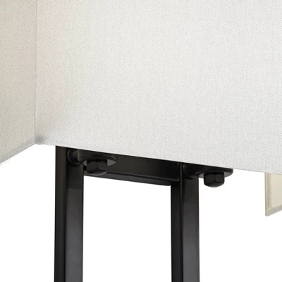 Possini Euro Design Modena Modern Art Deco Wall Light Sconce Black Hardwire 9 1/2" Fixture Silvery Faux Silk Shade For Bedroom Bathroom Vanity Reading 4 Possini Euro Design Modena Modern Art Deco Wall Light Sconce Black Hardwire 9 1/2" Fixture Silvery Faux Silk Shade For Bedroom Bathroom Vanity Reading - Image 4