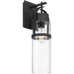 Possini Euro Design Caramela 20" High Modern Outdoor Wall Light Fixture Mount Porch House Exterior Outside Weatherproof Black Metal Clear Glass Shade -Possini Euro Design Sales GUEST 41859cc5 c1c4 45fc be5c e1f578a5df27