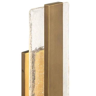 Possini Euro Design Possini Euro Cascadia 18"H Brass Piastra Glass LED Outdoor Wall Light 2 Possini Euro Design Possini Euro Cascadia 18"H Brass Piastra Glass LED Outdoor Wall Light - Image 2