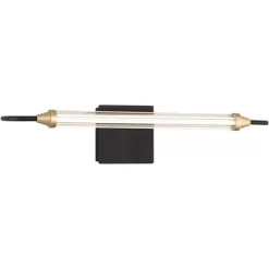 Possini Euro Design Nikola Industrial Wall Light Bar Matte Black Hardwire 23 1/2" LED Fixture Gold Accents For Bathroom Vanity -Possini Euro Design Sales GUEST 44d8fd37 e2f4 455c b37c 959213d7b468