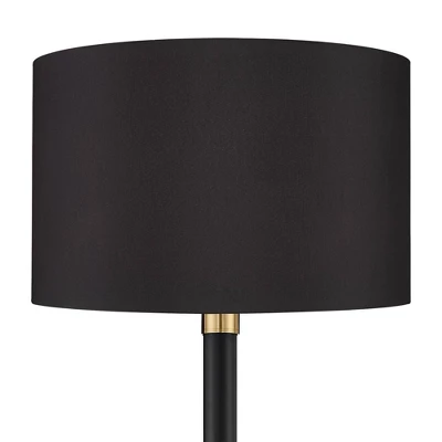 Possini Euro Design Cameron Mid Century Modern 72 1/4" Tall Floor Lamp Warm Gold Matte Black Light Blaster LED Drum Shade For Living Room 2 Possini Euro Design Cameron Mid Century Modern 72 1/4" Tall Floor Lamp Warm Gold Matte Black Light Blaster LED Drum Shade For Living Room - Image 2