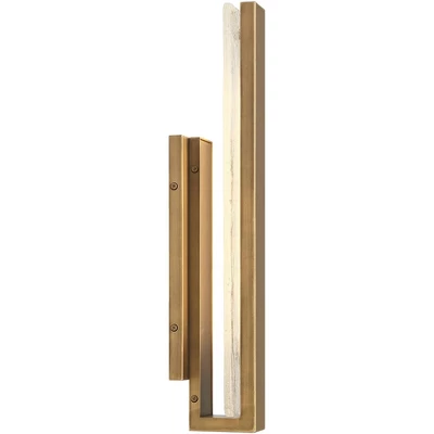 Possini Euro Design Possini Euro Cascadia 18"H Brass Piastra Glass LED Outdoor Wall Light 7 Possini Euro Design Possini Euro Cascadia 18"H Brass Piastra Glass LED Outdoor Wall Light - Image 7