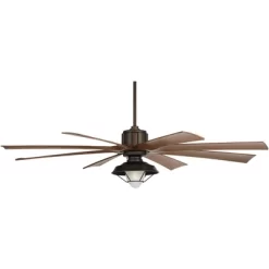 70" Possini Euro Design Defender Industrial Indoor Outdoor Ceiling Fan With LED Light Remote Oil Rubbed Bronze Koa Damp Rated For Patio Exterior House -Possini Euro Design Sales GUEST 45e0369d 4717 4a83 ab9b 3075adf494f2