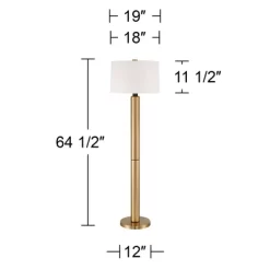 Possini Euro Design Boulevard Modern Glam Luxury 64 1/2" Tall Standing Floor Lamp Column Warm Gold Metal Living Room Bedroom House Reading Office -Possini Euro Design Sales GUEST 460aacf7 96ff 47ed b2eb 5286330f8962