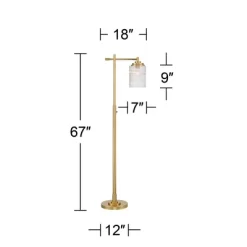 Possini Euro Design Kinsey Modern Downbridge Floor Lamp 67" Tall Warm Brass Metal Stone Pattern Glass Shade For Living Room Reading Bedroom Office -Possini Euro Design Sales GUEST 461da0e8 8e4f 4dd3 83f5 893c649dceab