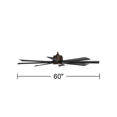 Possini Euro Design 60" Defender Modern Indoor Outdoor Ceiling Fan 8 Blade LED Light Remote Control Oil Rubbed Bronze Finish Black Bedroom Patio 3 Possini Euro Design 60" Defender Modern Indoor Outdoor Ceiling Fan 8 Blade LED Light Remote Control Oil Rubbed Bronze Finish Black Bedroom Patio - Image 3