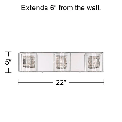 Possini Euro Design Wrapped Wire Modern Wall Light Chrome 22" Fixture Clear Glass Cylinder Shade For Bedroom Bathroom Vanity Reading Living Room House 3 Possini Euro Design Wrapped Wire Modern Wall Light Chrome 22" Fixture Clear Glass Cylinder Shade For Bedroom Bathroom Vanity Reading Living Room House - Image 3