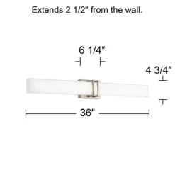 Possini Euro Design Exeter Modern Wall Light Brushed Nickel 36" Light Bar LED Fixture Silk Screened Glass Shade For Bedroom Bathroom Vanity Reading -Possini Euro Design Sales GUEST 46940967 c014 49be 8a3e c06e893cf2bd