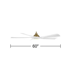 Possini Euro Design 60" Eloquent Modern Indoor Outdoor Ceiling Fan 5 Blade LED Light Remote Control Brass Finish White Blades Bedroom Patio Damp Rated -Possini Euro Design Sales GUEST 475b7dc3 8972 42c2 aa64 cbf4be56d5c6