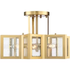 Possini Euro Design Casa Star Modern Ceiling Light Semi Flush Mount Fixture 16" Wide Warm Brass 6-Light Clear Glass For Bedroom Kitchen Living Room -Possini Euro Design Sales GUEST 482c539f 457c 47ee b624 4a502ebf521f
