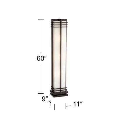 Possini Euro Design Modern Art Deco Floor Lamp Standing 60" Tall Espresso Wood Beige Linen Column Shade For Living Room Bedroom Office House Home 5 Possini Euro Design Modern Art Deco Floor Lamp Standing 60" Tall Espresso Wood Beige Linen Column Shade For Living Room Bedroom Office House Home - Image 5