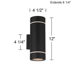 Possini Euro Design Wynnsboro 12" High Modern Outdoor Wall Light Fixture Mount Porch House Exterior Up/Down Set Of 2 Weatherproof Black Aluminum -Possini Euro Design Sales GUEST 4ad051ca 32b0 4811 b708 5e3e22ea4c52