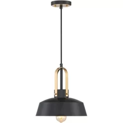 Possini Euro Design Black Warm Brass Mini Pendant Lighting Fixture 12" Wide Farmhouse Rustic For Dining Room House Home Kitchen Island High Ceilings -Possini Euro Design Sales GUEST 4b01dbe6 676e 44ed 8ddb b125d2ba5e30