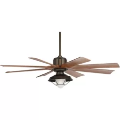 60" Possini Euro Design Defender Industrial Indoor Outdoor Ceiling Fan With LED Light Remote Oil Rubbed Bronze Koa Damp Rated For Patio Exterior Home -Possini Euro Design Sales GUEST 4b3d215b dbd2 4e2b a99b 2e800f5e90ef
