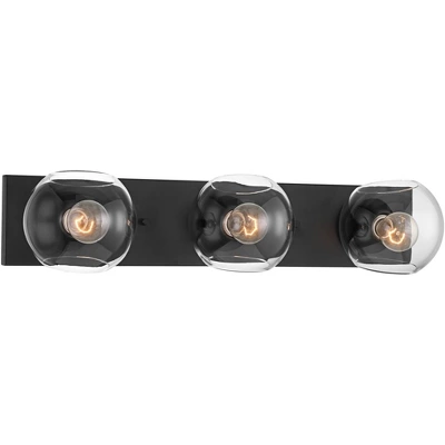 Possini Euro Design Possini Euro Michaelis 26" Wide Black 3-Light Bath Light 4 Possini Euro Design Possini Euro Michaelis 26" Wide Black 3-Light Bath Light - Image 4