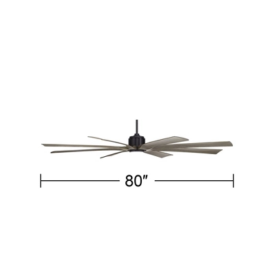 80" Possini Euro Design Defender Modern Indoor Outdoor Ceiling Fan With Dimmable LED Light Remote Matte Black Oak Damp Rated For Patio Exterior House 3 80" Possini Euro Design Defender Modern Indoor Outdoor Ceiling Fan With Dimmable LED Light Remote Matte Black Oak Damp Rated For Patio Exterior House - Image 3