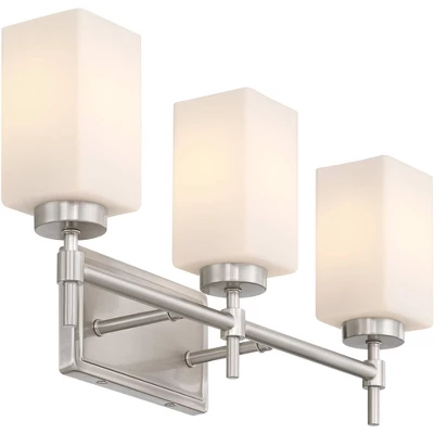 Possini Euro Design Possini Euro Salo 20 3/4" Wide Brushed Nickel 3-Light Bath Light 6 Possini Euro Design Possini Euro Salo 20 3/4" Wide Brushed Nickel 3-Light Bath Light - Image 6