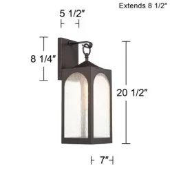 Possini Euro Design Tyne Modern Outdoor Wall Light Fixtures Set Of 2 Bronze Metal 20 1/2" Seedy Glass For Post Exterior Barn Deck House -Possini Euro Design Sales GUEST 4c1a11ae 80f6 4f1a 9c7b 417a3c9f981b