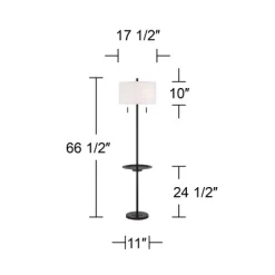 Possini Euro Design Valet Modern 66 1/2" Tall Standing Floor Lamp Tray Table USB Port Pull Chain Bronze Metal Living Room Charging Bedroom House -Possini Euro Design Sales GUEST 4e3382f5 cd70 41a4 b4f2 4725f567558a