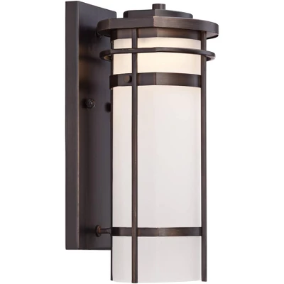 Possini Euro Design Theola Modern Outdoor Wall Light Fixture Bronze LED 12 3/4" Etched Glass Shade For Post Exterior Barn Deck House Porch Yard Patio 4 Possini Euro Design Theola Modern Outdoor Wall Light Fixture Bronze LED 12 3/4" Etched Glass Shade For Post Exterior Barn Deck House Porch Yard Patio - Image 4