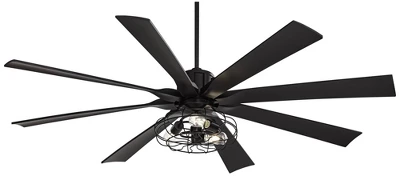 70" Possini Euro Design Modern Indoor Ceiling Fan With LED Light Remote Control Matte Black Cage For Living Room Kitchen House 6 70" Possini Euro Design Modern Indoor Ceiling Fan With LED Light Remote Control Matte Black Cage For Living Room Kitchen House - Image 6