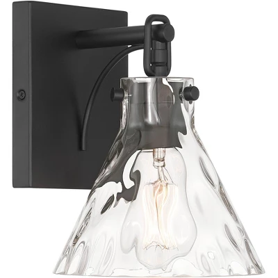 Possini Euro Design Ishii 9 1/4" High Modern Wall Sconce Light Lamp Fixture Mount Bathroom Bedroom Bedside Hardwired Cordless Matte Black Glass Shade 4 Possini Euro Design Ishii 9 1/4" High Modern Wall Sconce Light Lamp Fixture Mount Bathroom Bedroom Bedside Hardwired Cordless Matte Black Glass Shade - Image 4