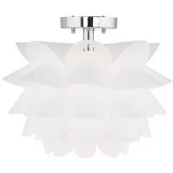 Possini Euro Design Modern Ceiling Light Semi Flush Mount Fixture 15 3/4" Wide White Flower For Bedroom Kitchen Living Room Hallway Bathroom House -Possini Euro Design Sales GUEST 4fe36d76 9541 4783 8b53 7bf214cc1f2c