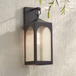 Possini Euro Design Tyne Modern Outdoor Wall Light Fixtures Set Of 2 Bronze Metal 20 1/2" Seedy Glass For Post Exterior Barn Deck House -Possini Euro Design Sales GUEST 502e0835 3581 496d 9e72 c678ec643250