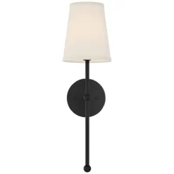 Possini Euro Design Elena Modern Wall Light Sconce Matte Black Metal Hardwire 6" Fixture Cream Linen Shade For Bedroom Reading Living Room House Home -Possini Euro Design Sales GUEST 5136c113 8e98 4709 afbc b0d892d5e73f