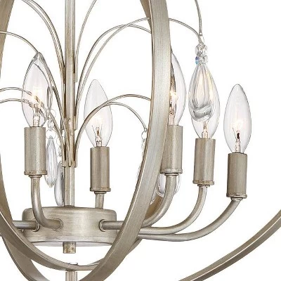 Possini Euro Design Tiller Champagne Satin Silver Pendant Chandelier 31 1/2" Wide Modern Open Orb Frame 8-Light Fixture For Dining Room Kitchen Island 2 Possini Euro Design Tiller Champagne Satin Silver Pendant Chandelier 31 1/2" Wide Modern Open Orb Frame 8-Light Fixture For Dining Room Kitchen Island - Image 2