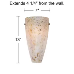 Possini Euro Design Emelle Modern Wall Light Sconces Set Of 2 Caramel Amber Art Glass Hardwire 7" Fixture For Bedroom Bathroom Vanity Living Room Home -Possini Euro Design Sales GUEST 52a139c8 786f 44cc 9719 1d071e80fcae