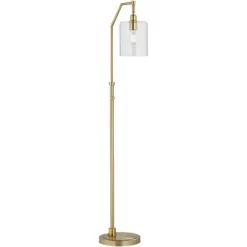 Possini Euro Design Kipling Modern 62 1/2" Tall Downbridge Arc Floor Lamp Warm Gold Metal Clear Glass Shade For Living Room Reading House -Possini Euro Design Sales GUEST 52dbd3a2 6537 44d4 abc1 e679cd209df7
