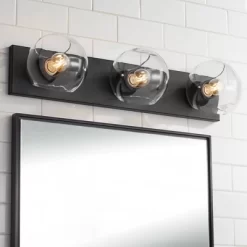 Possini Euro Design Possini Euro Michaelis 26" Wide Black 3-Light Bath Light