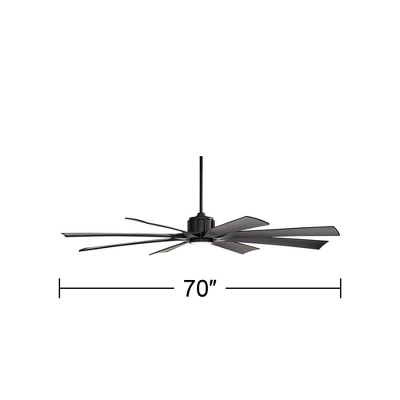 70" Possini Euro Design Defender Modern Indoor Outdoor Ceiling Fan With Dimmable LED Light Remote Control Matte Black Damp Rated For Patio Exterior 3 70" Possini Euro Design Defender Modern Indoor Outdoor Ceiling Fan With Dimmable LED Light Remote Control Matte Black Damp Rated For Patio Exterior - Image 3