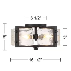 Possini Euro Design Adri Modern Ceiling Light Flush Mount Fixture Black 16 1/2" Wide Black 4-Light Textured Glass For Bedroom Kitchen Living Room Home -Possini Euro Design Sales GUEST 567ddd16 51a8 4ee3 a709 ba37f671124a