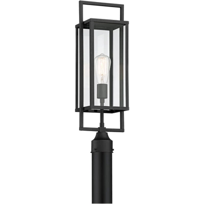 Possini Euro Design Jericho Modern Outdoor Post Light Textured Black 22" Clear Glass Panel For Exterior Barn Deck House Porch Yard Patio Home Outside 6 Possini Euro Design Jericho Modern Outdoor Post Light Textured Black 22" Clear Glass Panel For Exterior Barn Deck House Porch Yard Patio Home Outside - Image 6