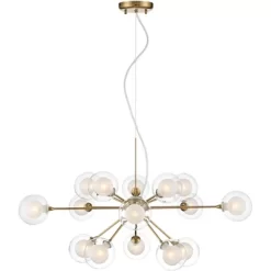 Possini Euro Design Spheres Antique Brass Chandelier 30" Wide Mid Century Modern Sputnik Glass Shade 15-Light Fixture For Dining Room Kitchen Island -Possini Euro Design Sales GUEST 57466d51 b9a1 4b51 8c30 e9c4a9835d77