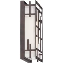 Possini Euro Design Modern Outdoor Wall Light Fixture Dimmable LED Bronze 9 1/4" White Cased Glass For Exterior House Porch Patio -Possini Euro Design Sales GUEST 57b6cd01 34b1 4ab4 a263 06559f2b4065