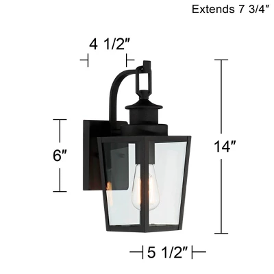 Possini Euro Design Ackerly 14" High Farmhouse Rustic Lantern Outdoor Wall Light Fixture Mount Porch House Edison Bulb Textured Black Finish Metal 3 Possini Euro Design Ackerly 14" High Farmhouse Rustic Lantern Outdoor Wall Light Fixture Mount Porch House Edison Bulb Textured Black Finish Metal - Image 3