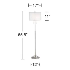 Possini Euro Design Roxie Modern Floor Lamp Standing 65 1/2" Tall Brushed Nickel Sheer Linen Double Drum Shade For Living Room Bedroom Office House 13 Possini Euro Design Roxie Modern Floor Lamp Standing 65 1/2" Tall Brushed Nickel Sheer Linen Double Drum Shade For Living Room Bedroom Office House -Possini Euro Design Sales GUEST 59b91dd6 a1fd 4d62 8c07 de785160b0ce