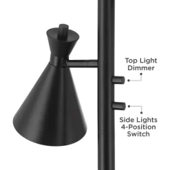 Possini Euro Design Ballard Modern 72" Tall Standing Floor Lamp Skinny Tree Torchiere With Side Lights Dimmable Black Metal Living Room Bedroom House -Possini Euro Design Sales GUEST 59cf2469 3c8c 43f9 a153 35c6cd66808b
