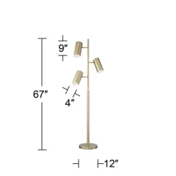 Possini Euro Design Canasta Trac Modern Tree Floor Lamp 67" Tall Satin Brass 3-Light Adjustable Metal Shade For Living Room Reading Bedroom Office -Possini Euro Design Sales GUEST 5b100221 0b5c 4057 b613 7b456d24332d