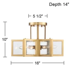 Possini Euro Design Casa Star Modern Ceiling Light Semi Flush Mount Fixture 16" Wide Warm Brass 6-Light Clear Glass For Bedroom Kitchen Living Room -Possini Euro Design Sales GUEST 5c0b3116 7e4d 4961 93f4 b249f0d41d17