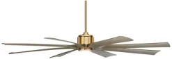 70" Possini Euro Design Defender Modern Indoor Outdoor Ceiling Fan With Dimmable LED Light Remote Control Soft Brass Oak Damp Rated For Patio Exterior -Possini Euro Design Sales GUEST 5c6d2427 4d1c 4934 970d 98f623fd913f