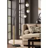 Possini Euro Design Rayne Modern Arc Floor Lamp 72" Tall Gold Black 3 Light LED Adjustable Arm Frosted Glass Globe Shade For Living Room Reading Home