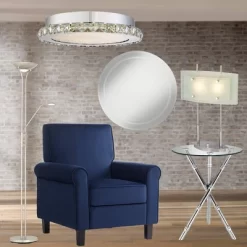 Possini Euro Design Charles Street Modern Desk Lamp 23" High Chrome Satin Nickel Frosted Slump Glass Shade For Bedroom Living Room Bedside Nightstand -Possini Euro Design Sales GUEST 5d3ac182 d3e8 4454 a5fa bd8664356ef1